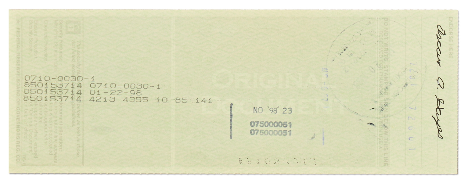 Barack Obama Check Signed from the ''Friends of Barack Obama'' Bank Account