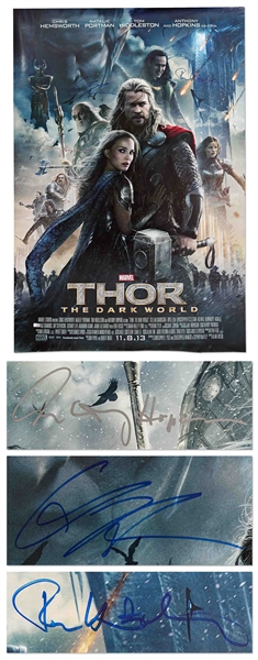 ''Thor'' Cast-Signed Poster -- Signed by Chris Hemsworth, Anthony Hopkins and Tom Hiddleston