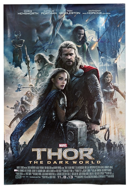 ''Thor'' Cast-Signed Poster -- Signed by Chris Hemsworth, Anthony Hopkins and Tom Hiddleston