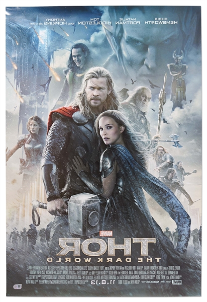 ''Thor'' Cast-Signed Poster -- Signed by Chris Hemsworth, Anthony Hopkins and Tom Hiddleston