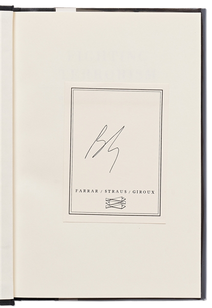 Benjamin Netanyahu Signed First Edition of ''Fighting Terrorism''