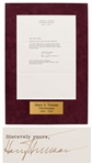 Harry Truman Letter Signed -- With PSA/DNA COA