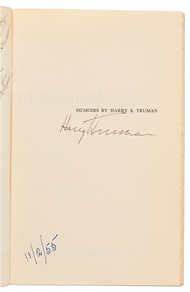 Harry Truman Signed ''Year of Decisions'', Volume I of His Memoirs