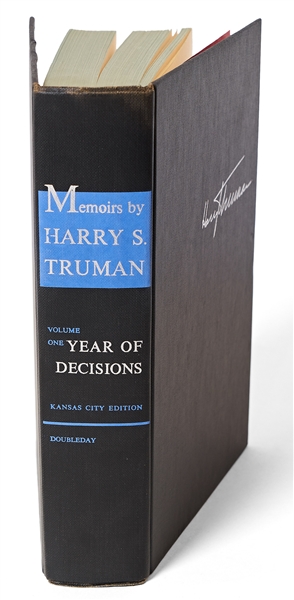 Harry Truman Signed ''Year of Decisions'', Volume I of His Memoirs