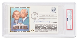 Mikhail Gorbachev Signed Limited Edition First Day Gateway Cachet Honoring Thomas Jefferson & Democracy -- Encapsulated by PSA/DNA