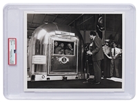 Type 1 NASA Photograph of the Apollo 11 Astronauts in Quarantine Meeting with President Nixon -- Encapsulated by PSA/DNA