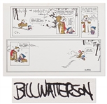 Final Calvin & Hobbes 1995 Color Proof Signed by Creator Bill Watterson -- With PSA/DNA Hologram