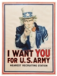 The Most Famous American Artwork, the Original I Want You World War I Recruitment Poster by James Montgomery Flagg