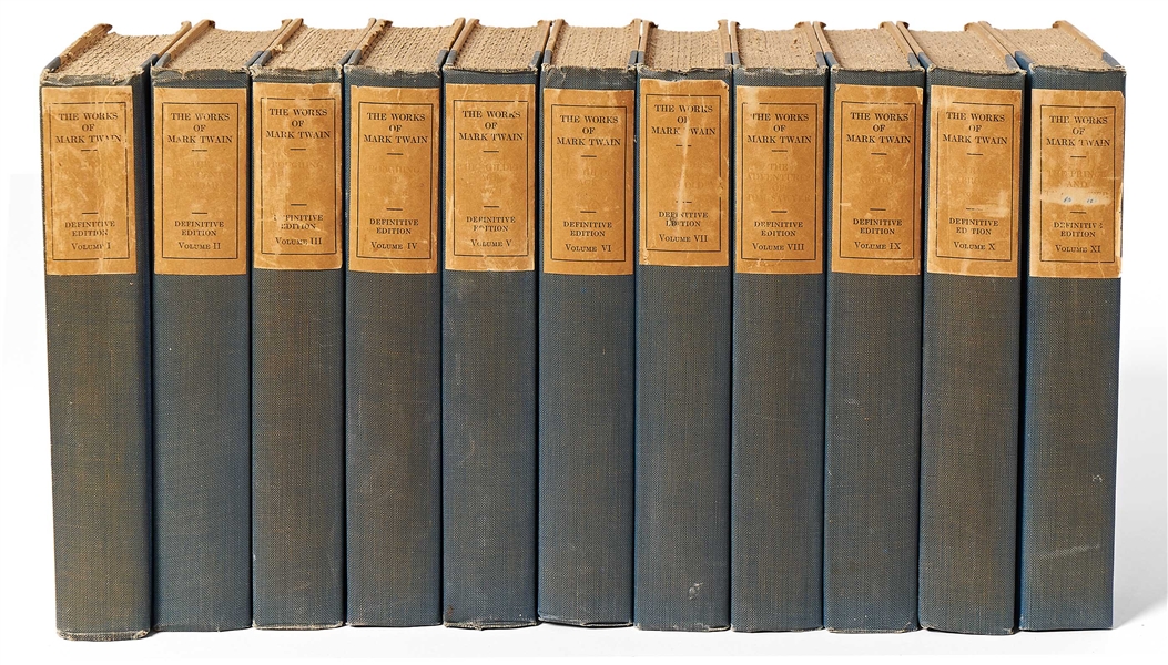 Mark Twain Signed Limited Edition Set of ''The Works of Mark Twain'' -- Dual-Signed ''SL Clemens / Mark Twain'' -- Rare, Complete Set in 37 Volumes