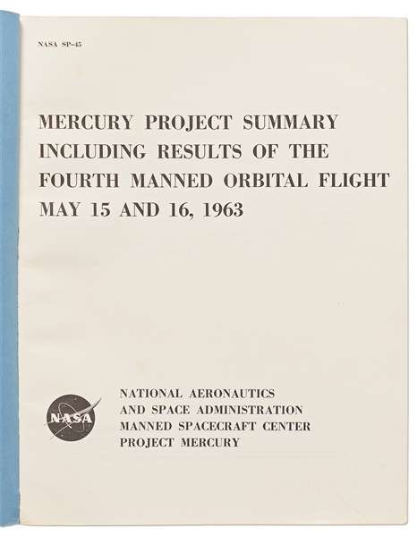 NASA Report from 1963 Summarizing Project Mercury and Reporting on the Results of the Final Mercury Mission, MR-9