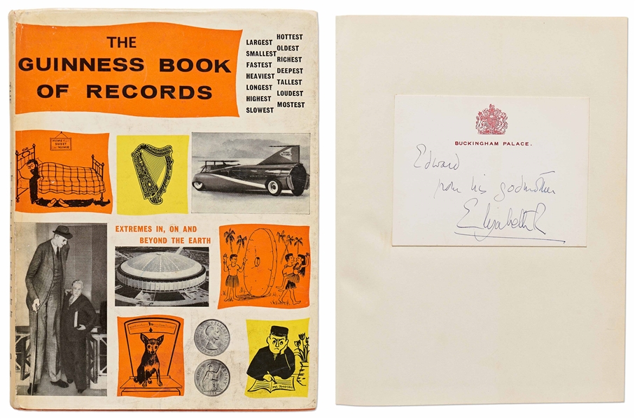 Queen Elizabeth II Signed Buckingham Palace Card, Inscribed to Her Godson Edward