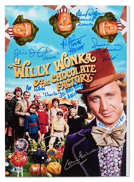 Willy Wonka Cast-Signed 12'' x 17'' Photo -- With Beckett COA for Eight Signatures