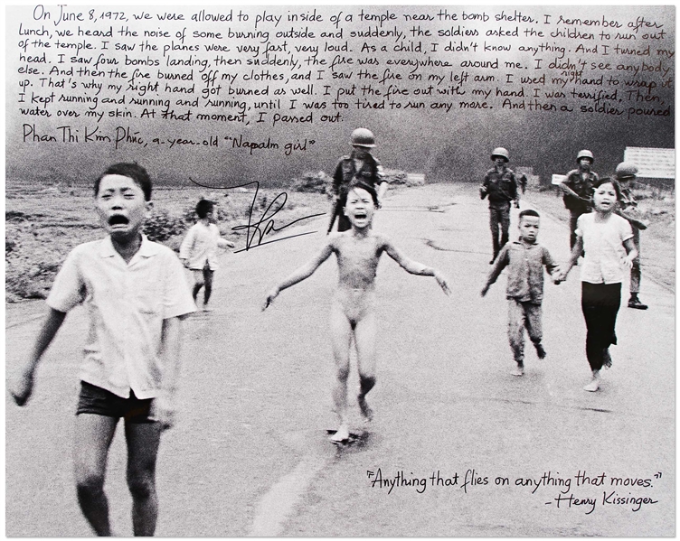 Kim Phuc Phan Thi Signed 20'' x 16'' Photo -- ''Napalm Girl'', the Face of the Vietnam War, Here Gives Witness to Her Napalm Attack in Vietnam