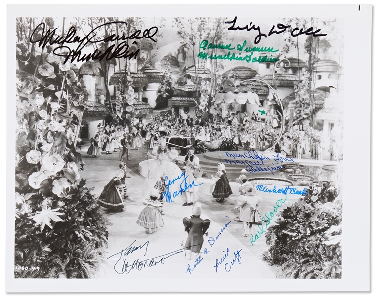 ''Wizard of Oz'' 10'' x 8'' Photo Signed by 10 of the Munchkins -- With PSA/DNA COA