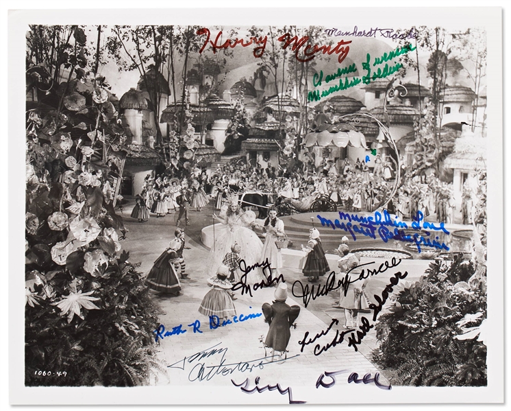 ''Wizard of Oz'' 10'' x 8'' Photo Signed by 11 of the Munchkins -- With PSA/DNA COA