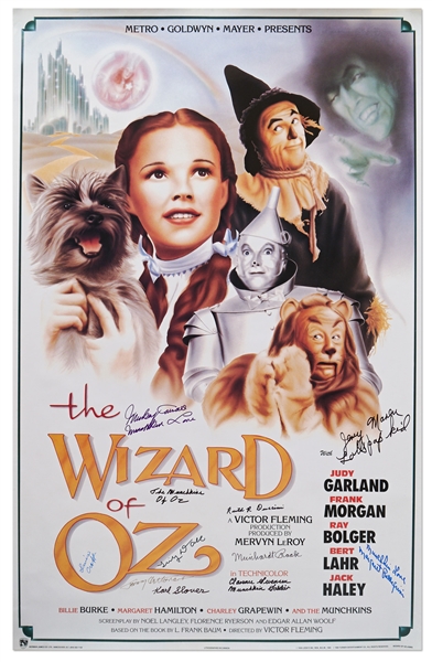 ''Wizard of Oz'' Poster Signed by 10 of the Munchkins -- With PSA/DNA COA