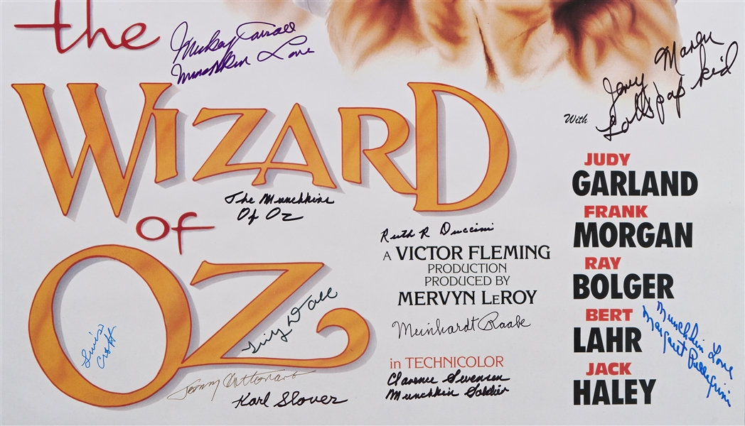 ''Wizard of Oz'' Poster Signed by 10 of the Munchkins -- With PSA/DNA COA