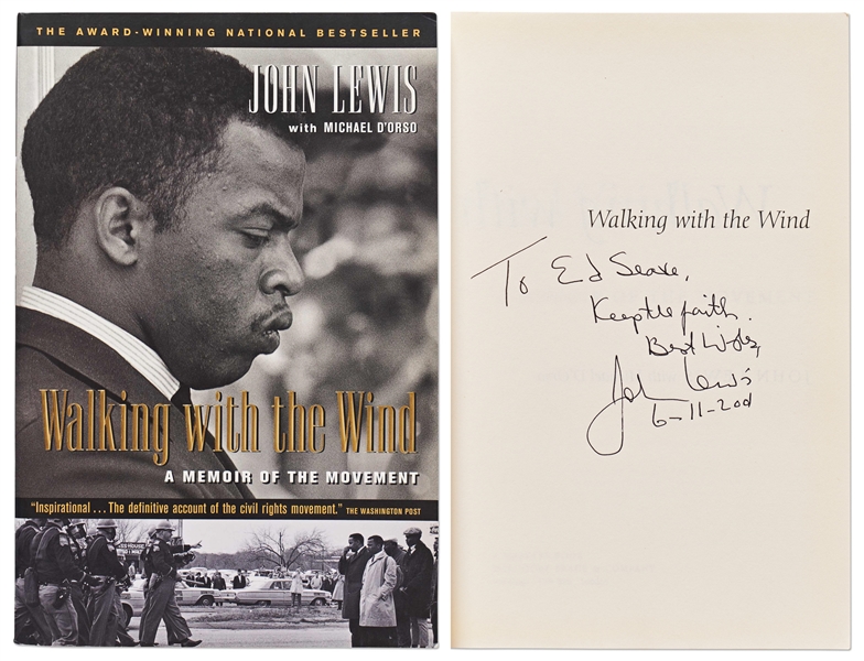 John Lewis Signed ''Walking with the Wind'' Civil Rights Book