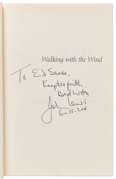 John Lewis Signed ''Walking with the Wind'' Civil Rights Book