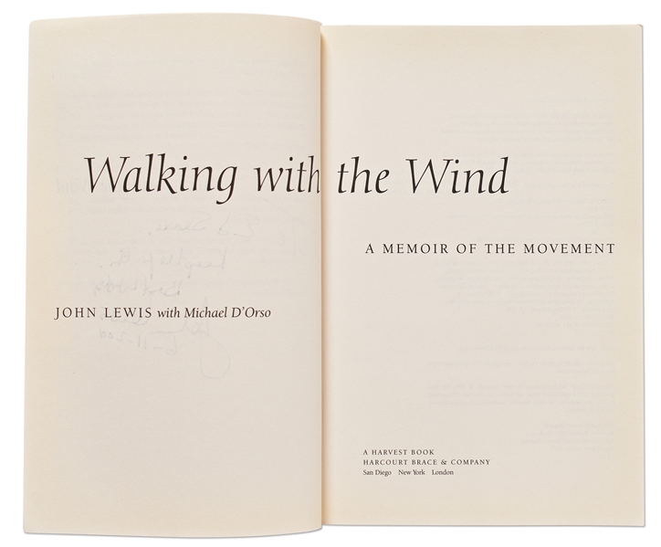 John Lewis Signed ''Walking with the Wind'' Civil Rights Book