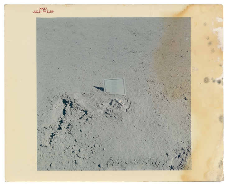 Neil Armstrong and Scott Carpenter Signed ''First Lunar Landing'' Book -- With Steve Zarelli COA -- Also Includes 3 Apollo 15 Red Number Photos Including Dave Scott Saluting the U.S. Flag on the Moon