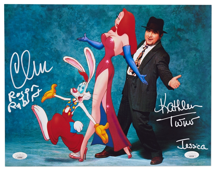 Kathleen Turner & Charles Fleischer Signed 11'' x 14'' Photo from ''Who Framed Roger Rabbit?'' -- With JSA COA