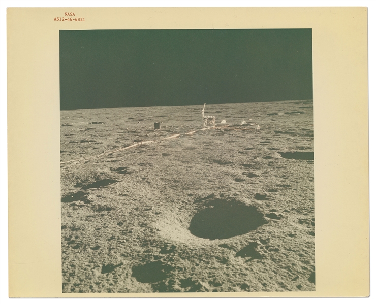 Apollo 12 Red Number NASA Photo Showing the ALSEP During the First EVA -- With ''A Kodak Paper'' Watermark on Verso