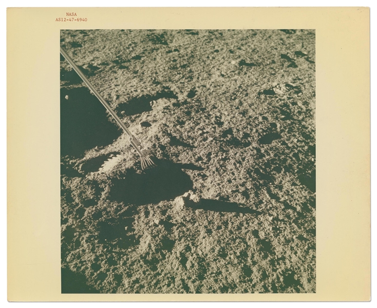 Apollo 12 Red Number NASA Photo Showing a Sample Area of the Lunar Surface -- With ''A Kodak Paper'' Watermark on Verso