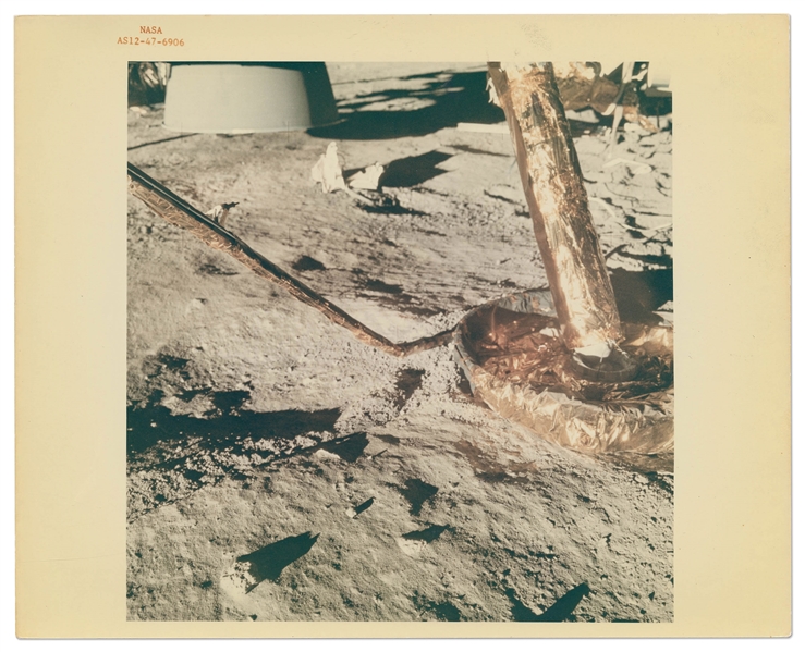 Apollo 12 Red Number NASA Photo Showing the Footpad of the Lunar Module -- With ''A Kodak Paper'' Watermark on Verso