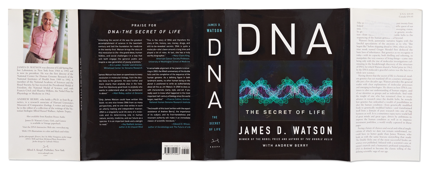 James Watson Signed First Edition of ''DNA: The Secret of Life'' -- With JSA COA