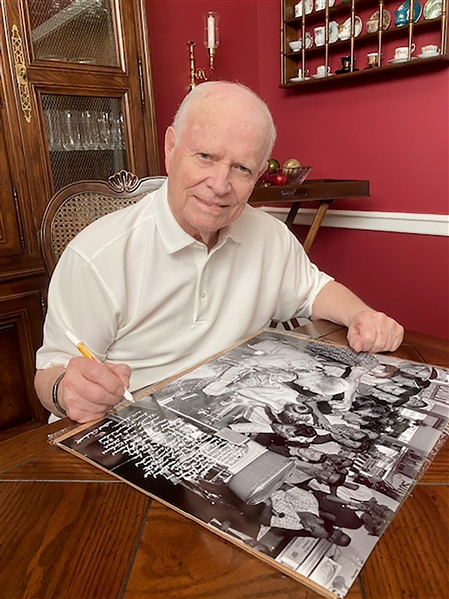 Photographer Fred Blackwell Handwritten & Signed 20'' x 16'' Photo of the 1963 Jackson, MS Woolworth Sit-in -- Personally Developed by Blackwell, It Captured the Most Violent Civil Rights Sit-in