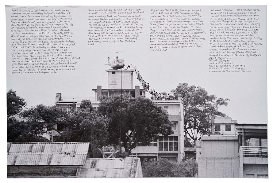 Frank Snepp Handwritten Memory of the Evacuation at 22 Gia Long St. During the Fall of Saigon -- ''...It was the most famous image of Saigon's infamous last day...''