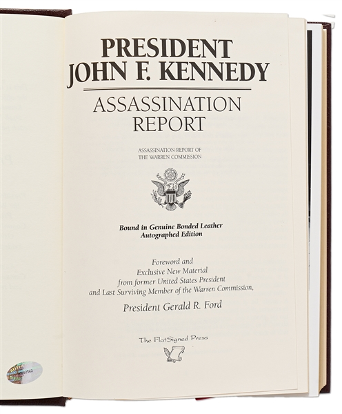 Gerald Ford Signed Deluxe Limited Edition of the Warren Commission Report