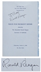 Ronald Reagan Signed Nixon for President Dinner Program -- Signed by Reagan in 1968 as Governor of California