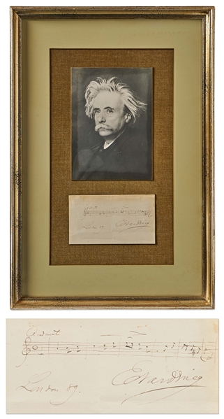 Edvard Grieg Autograph Musical Quotation Signed -- With Charles Hamilton Autographs COA