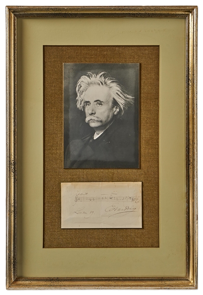 Edvard Grieg Autograph Musical Quotation Signed -- With Charles Hamilton Autographs COA