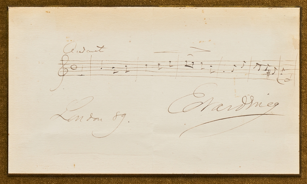 Edvard Grieg Autograph Musical Quotation Signed -- With Charles Hamilton Autographs COA