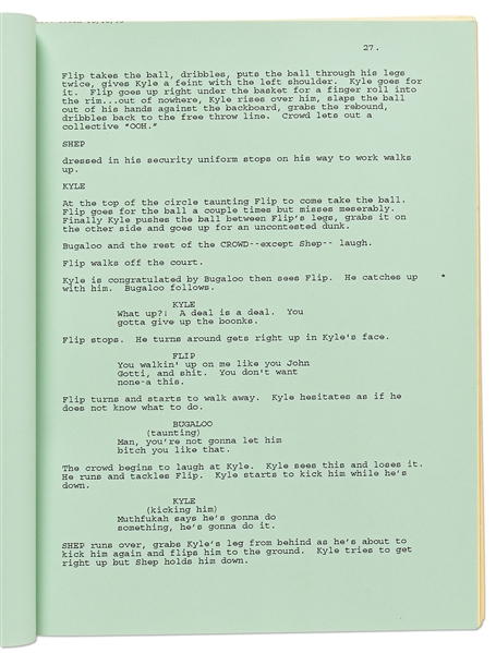 Tupac Shakur Signed Script for ''Above the Rim''