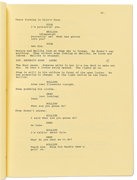 Tupac Shakur Signed Script for ''Above the Rim''