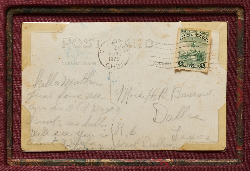 Clyde Barrow Autograph Note Signed -- Infamous Gangster Sends a Postcard to His Mother -- ''...hello mother - just fine. We are...drunk as hell...'' -- With JSA & PSA/DNA Auction COAs