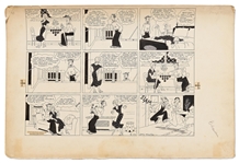 Chic Young Hand-Drawn Blondie Sunday Comic Strip From 1935 -- Blondie and Dagwood Cant Turn Down a Fun Party