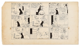 Chic Young Hand-Drawn Blondie Sunday Comic Strip From 1935 -- Dagwood Misses His Family