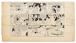 Chic Young Hand-Drawn Blondie Sunday Comic Strip From 1935 -- Blondie Bosses Dagwood Around