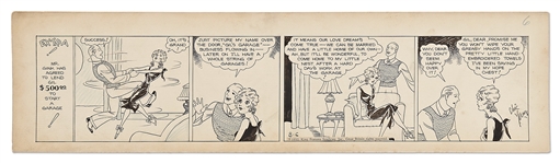 Chic Young Hand-Drawn Blondie Comic Strip From 1932 -- Blondie Briefly Dates Gil the Mechanic