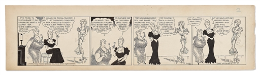 Chic Young Hand-Drawn Blondie Comic Strip From 1932 -- Blondie Claps Back at Mrs. Bumstead and Her Snobby Friend