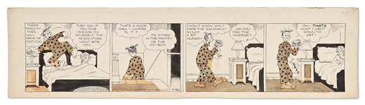 Chic Young Hand-Drawn Blondie Comic Strip From 1936 -- Dagwood Eats a Late Night Sandwich