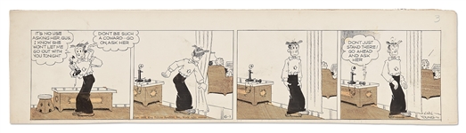 Chic Young Hand-Drawn Blondie Comic Strip From 1938 -- Dagwoods Friend Knows Him Better Than Himself