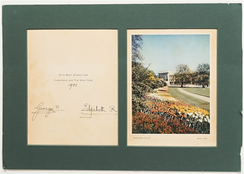 King George VI and Queen Elizabeth the Queen Mother Signed Christmas Card