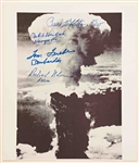 Enola Gay Crew-Signed Photo by Four Depicting the Atomic Bomb Blast -- With Steve Zarelli COA