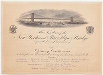 1883 Invitation to the Brooklyn Bridge Opening Ceremonies -- Made by Tiffany & Co.